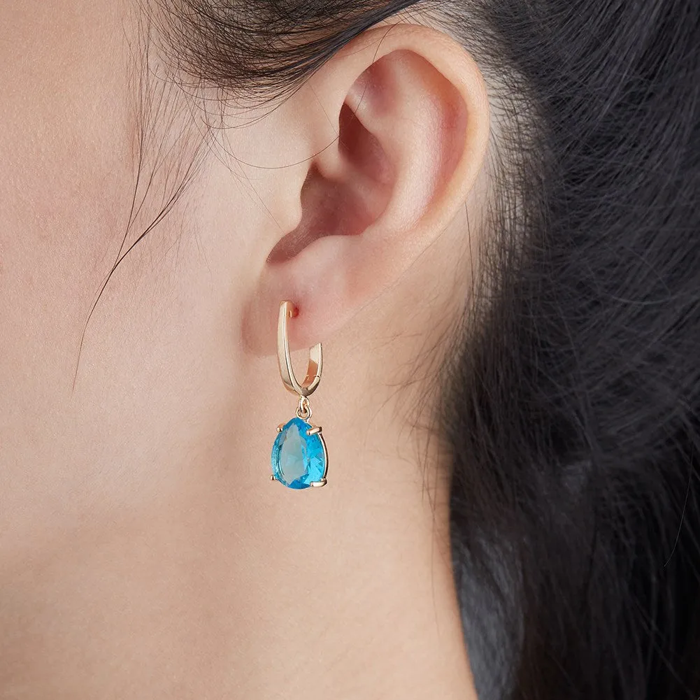 SKMEI KZCE301 Korean Style Blue Heart Earrings Studs for Women