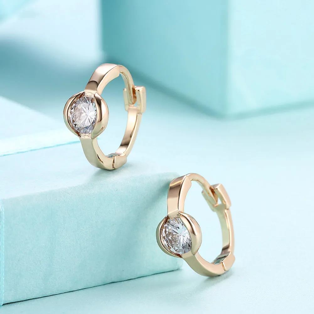 SKMEI LKN030 Small Earrings Hoops w/ Zirconia Diamond