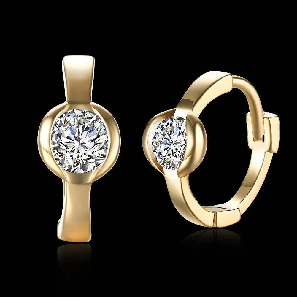 SKMEI LKN030 Small Earrings Hoops w/ Zirconia Diamond