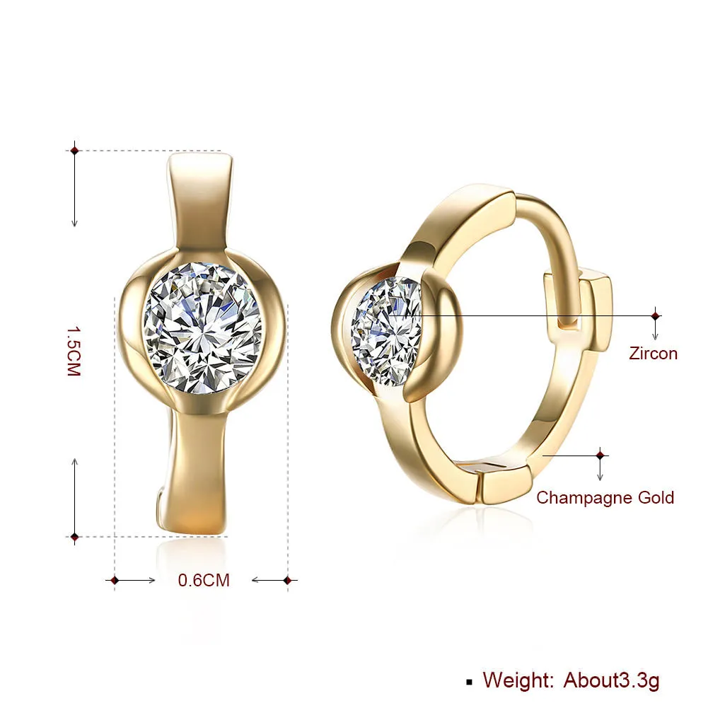 SKMEI LKN030 Small Earrings Hoops w/ Zirconia Diamond