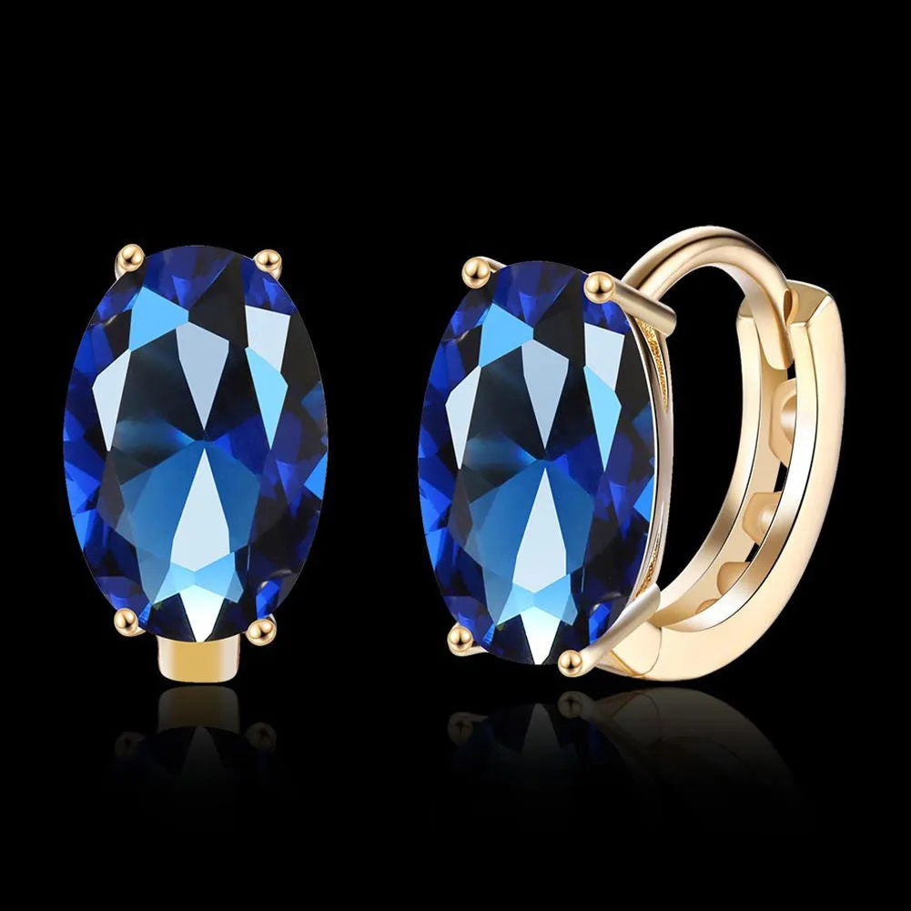 SKMEI LKN046 Rhinestone Oval Earrings Hoops for Women