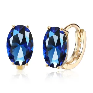 SKMEI LKN046 Rhinestone Oval Earrings Hoops for Women