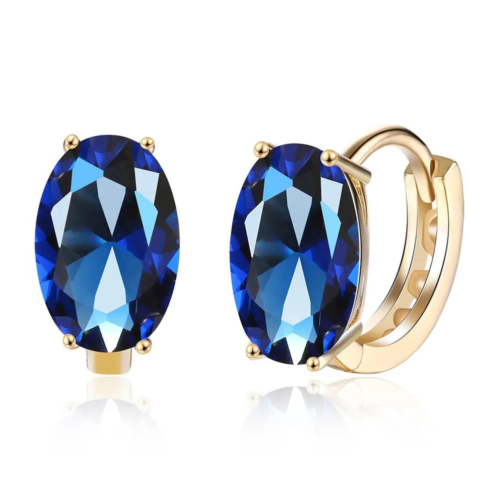 SKMEI LKN046 Rhinestone Oval Earrings Hoops for Women