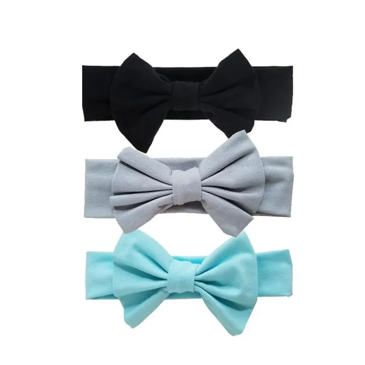 Soft Lrg Bow Cotton Headband