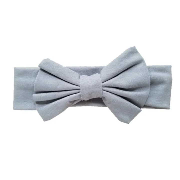 Soft Lrg Bow Cotton Headband