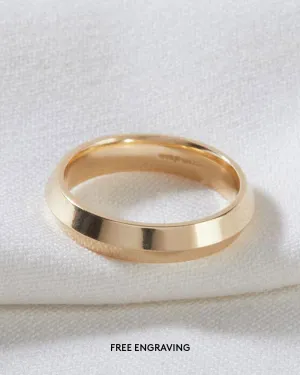 Solid Gold Fine Edge Ring - 4mm Band