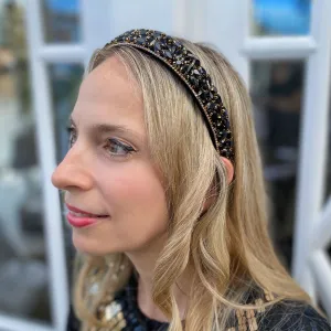 Sparkly Headband Black Hair Band Rhinestone Alice Band