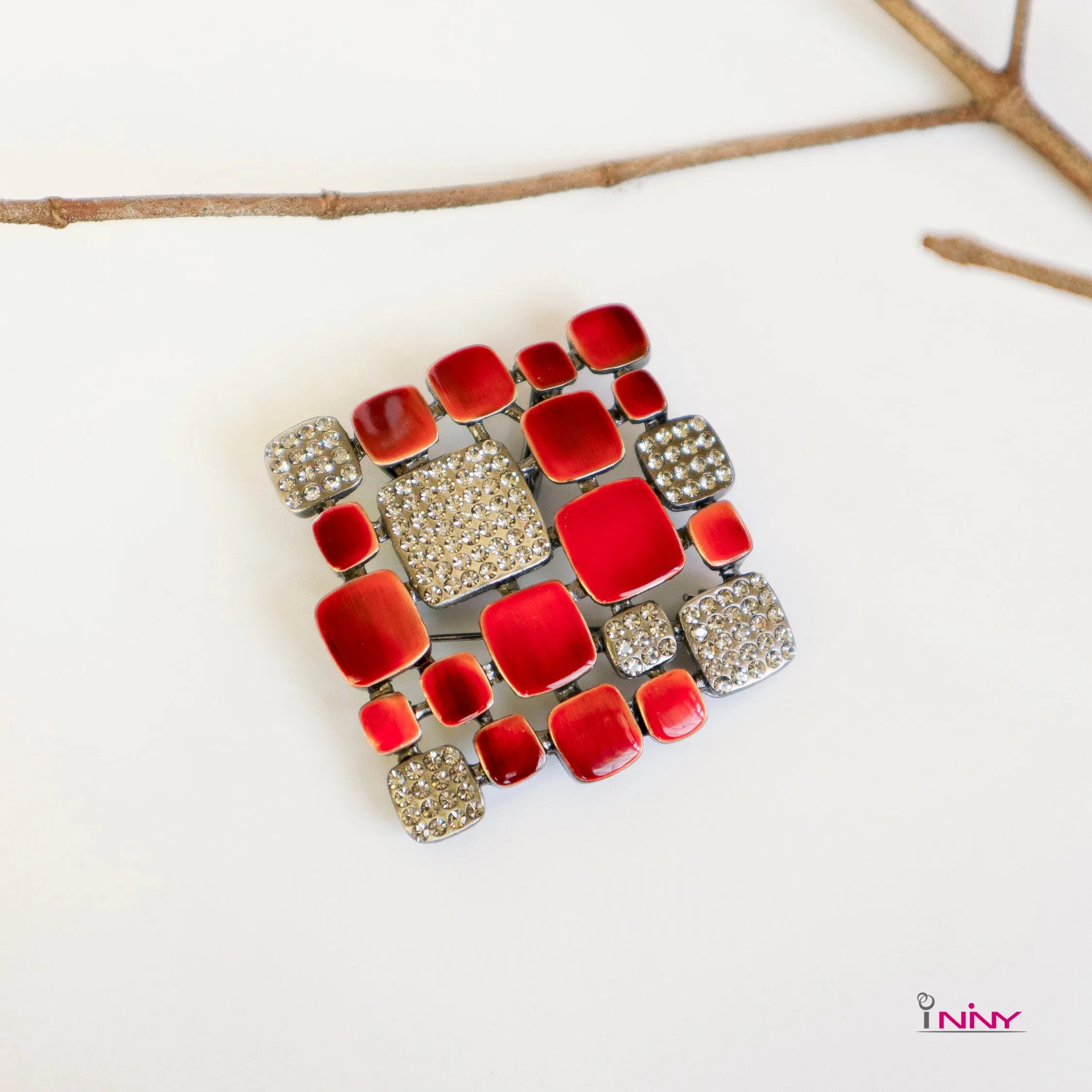 Square in Square Brooch/Pendant