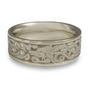 The Guardian Wedding Ring with Diamonds in 14K White Gold