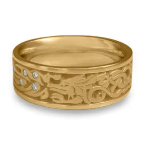 The Guardian Wedding Ring with Diamonds in 14K Yellow Gold