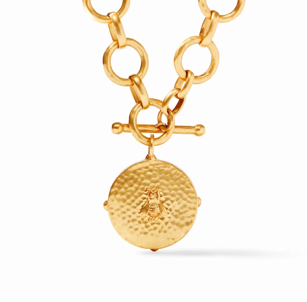 The Honeybee Statement Necklace in Chalcedony Blue