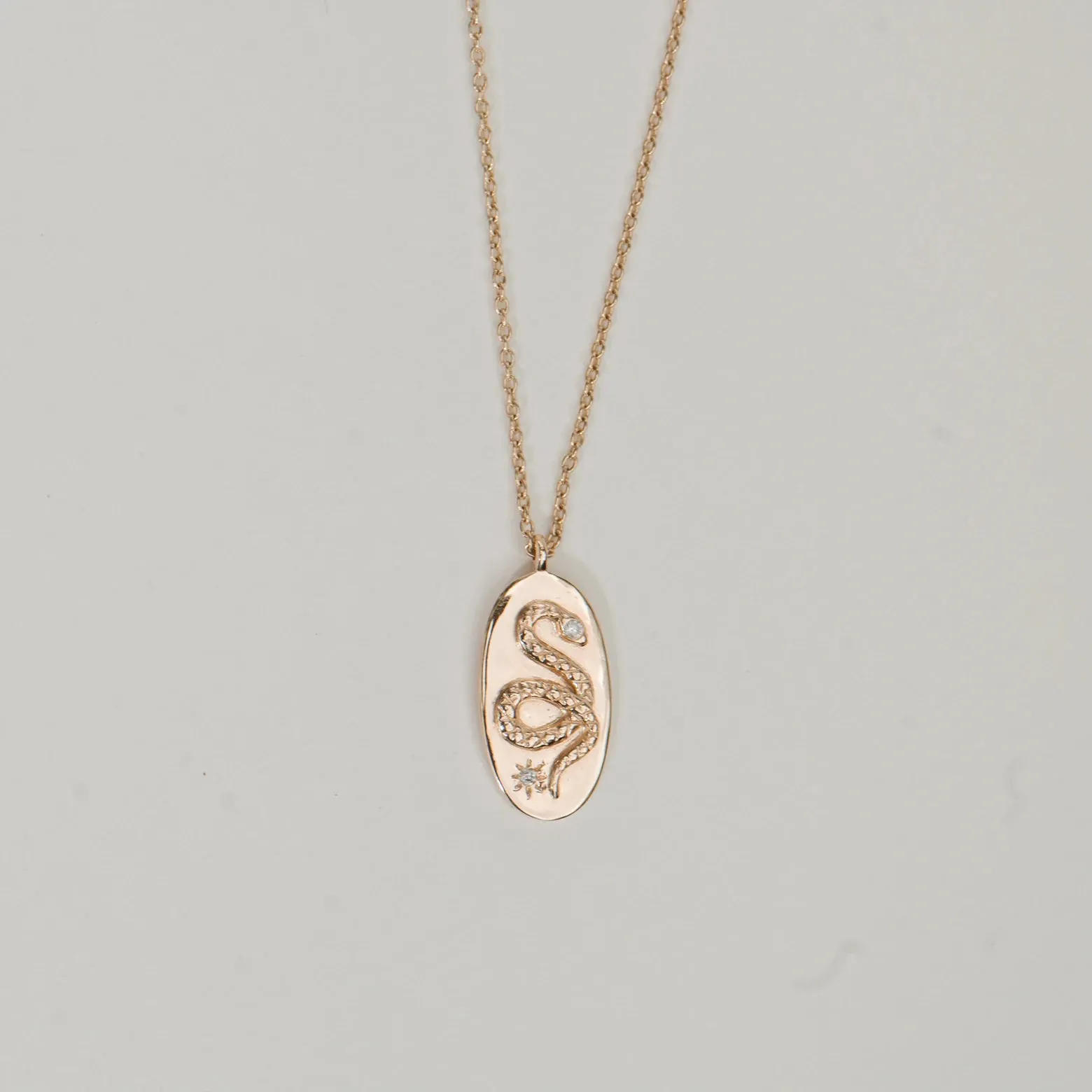 the serpent revival diamond necklace - 14k yellow gold, diamonds