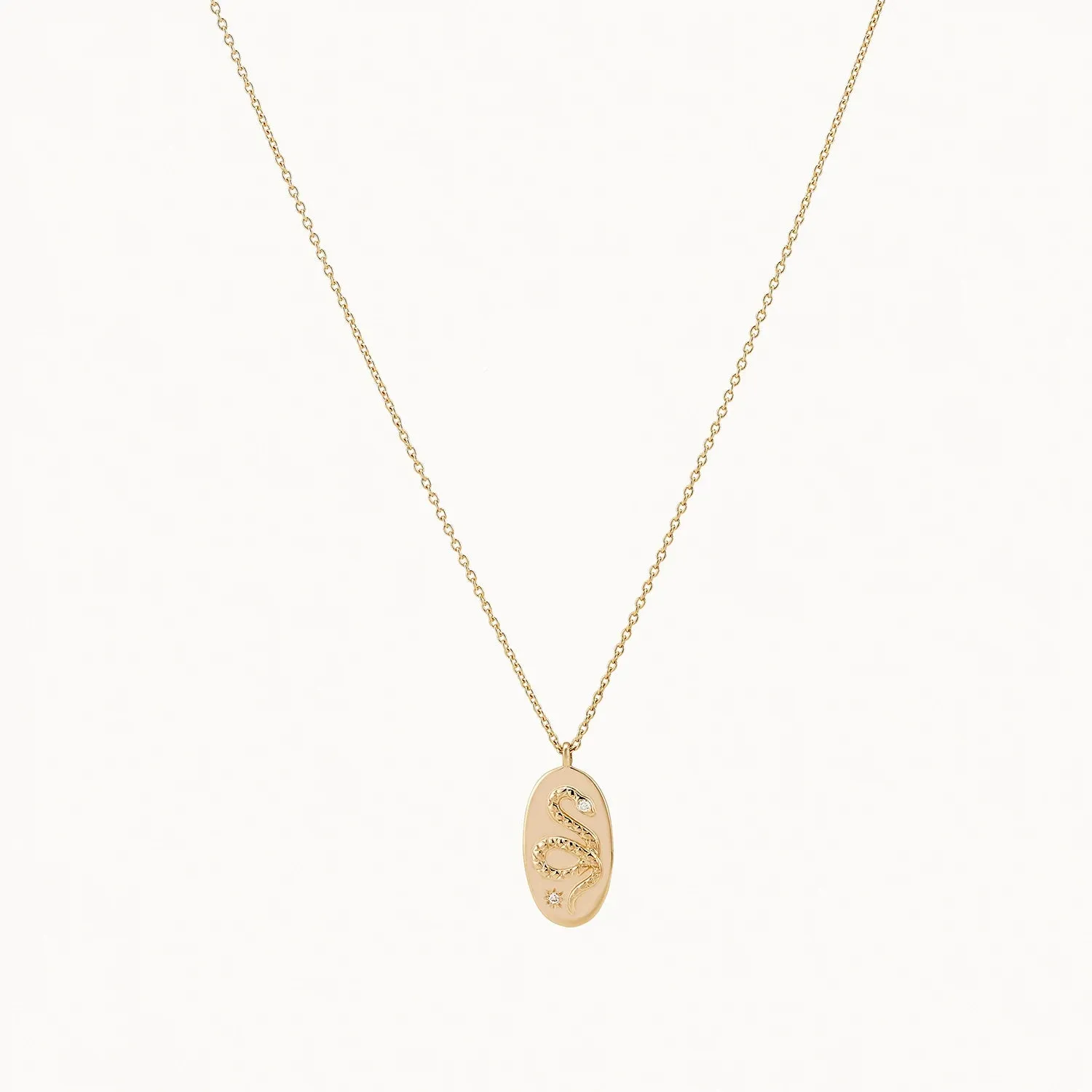 the serpent revival diamond necklace - 14k yellow gold, diamonds