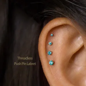 Tiny Blue Zircon Rose Threadless Flat Back Earrings, Nose Stud, December Birthstone, 20,18,16ga, 5-10mm, SS629 SS630 SS631 SS632