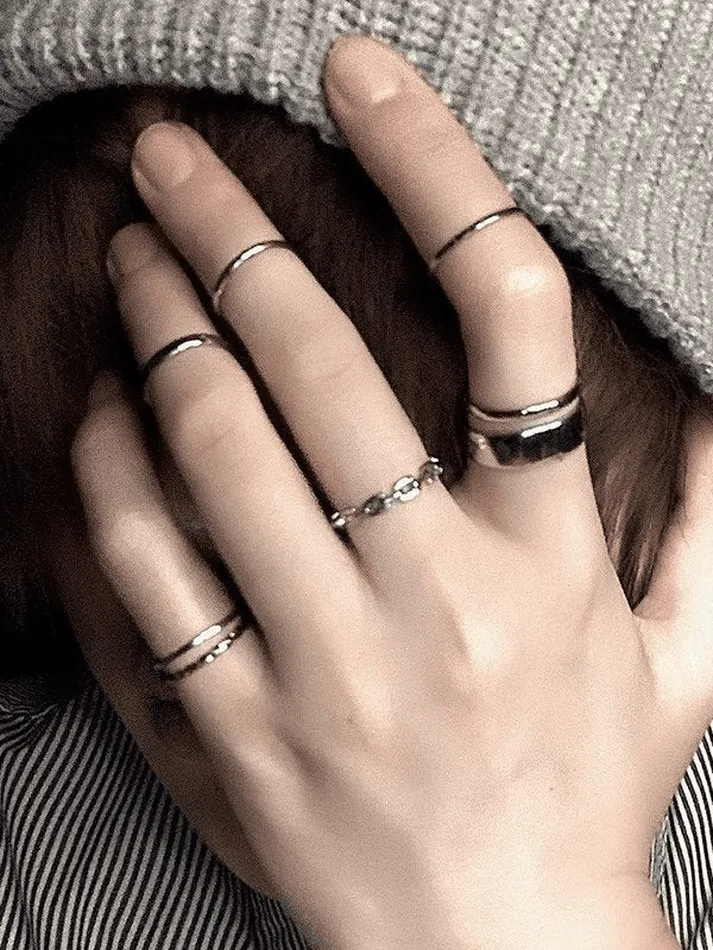 Uniwim 7pcs Simple Joint Finger Ring