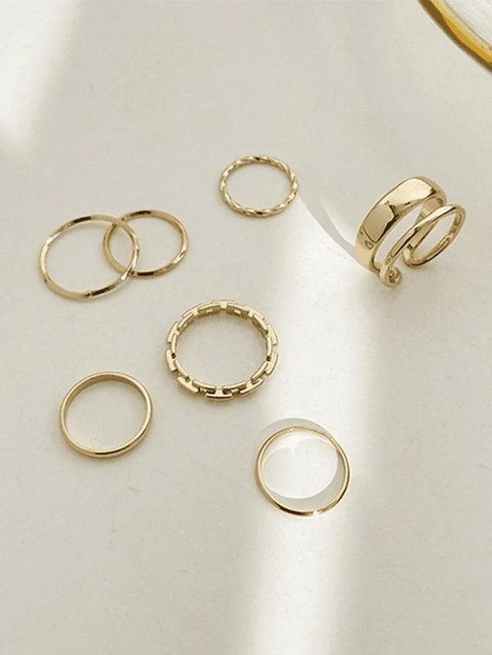 Uniwim 7pcs Simple Joint Finger Ring