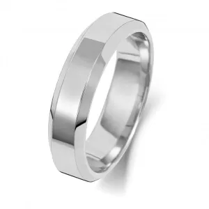 Wedding Band Platinum Wedding Bevelled Edge Ring WP145L