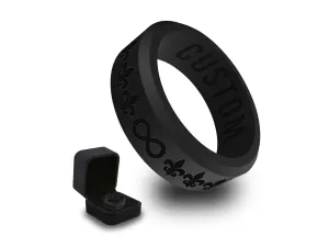 WildFire Fleur De Lis with Infinity Symbol Silicone Ring   Ring Box