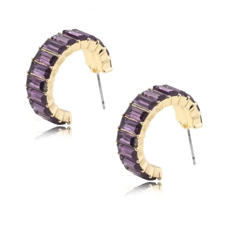Women's Multicolor Cubic Zirconia Decor Cuff Stud Earrings