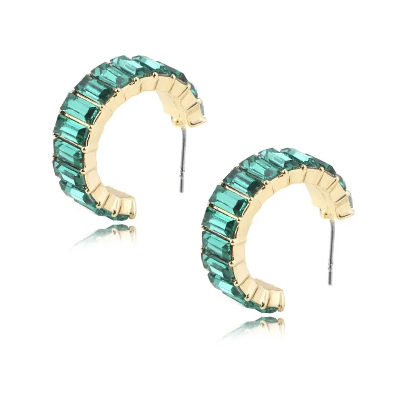 Women's Multicolor Cubic Zirconia Decor Cuff Stud Earrings
