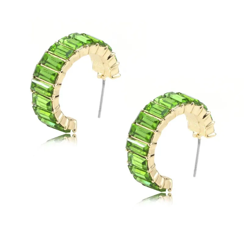 Women's Multicolor Cubic Zirconia Decor Cuff Stud Earrings