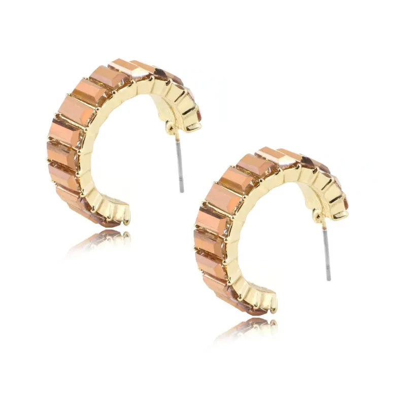 Women's Multicolor Cubic Zirconia Decor Cuff Stud Earrings