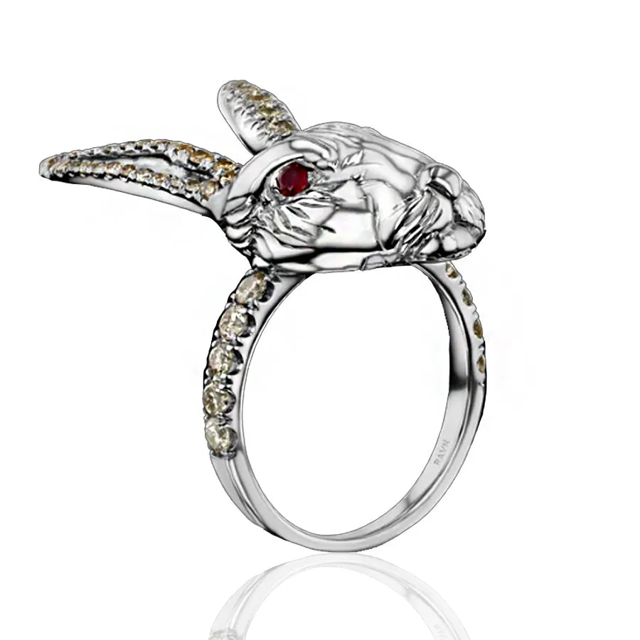 Wonderland White Rabbit Ring