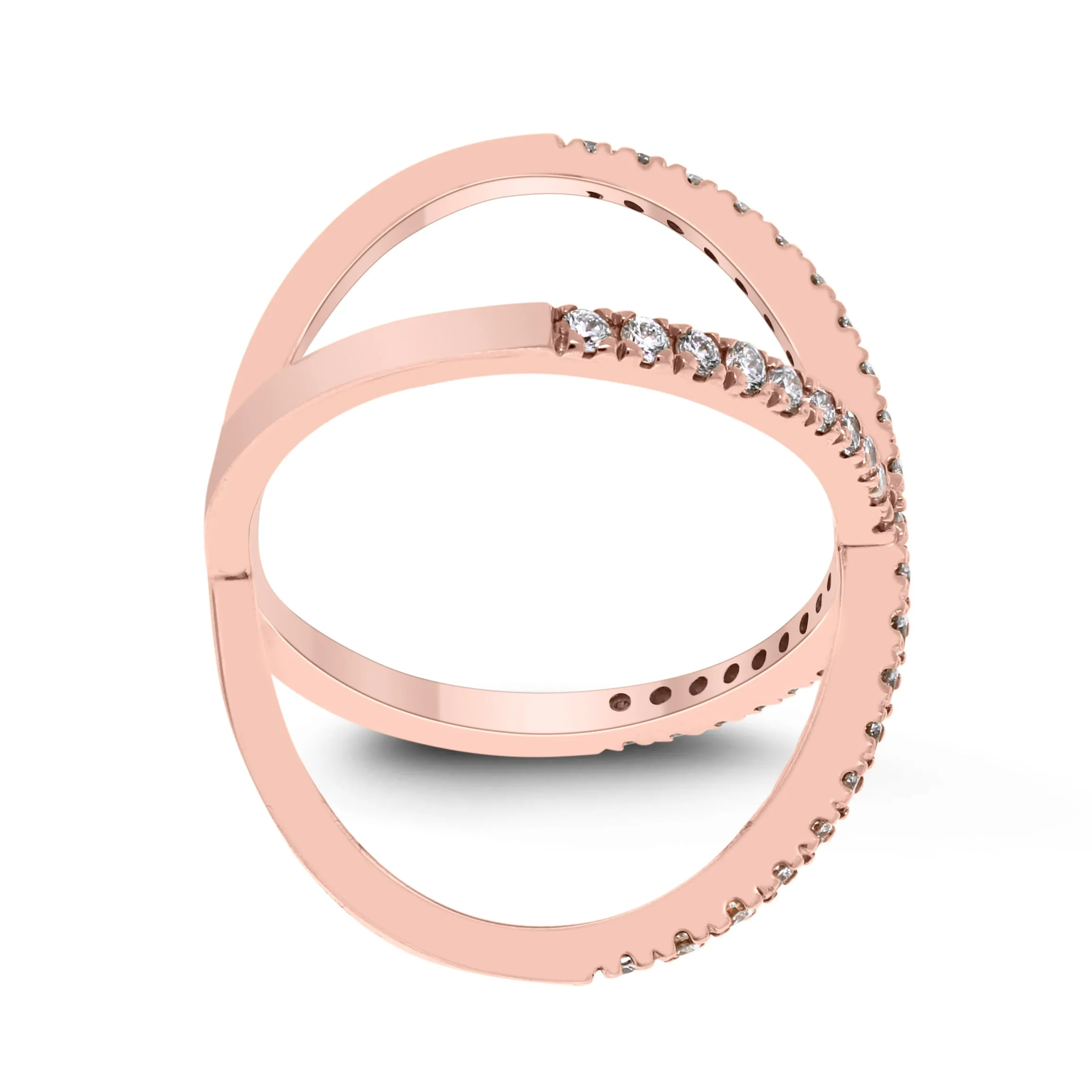 Xena Diamond Cross Ring (0.53 ct Diamonds) in Rose Gold