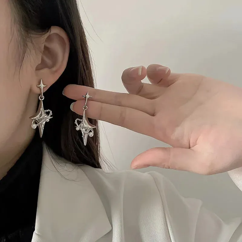 Y2K Bowknot Zircon Stud Earrings for Women Fashion Korean Silver Color Pink Crystal Personality Earring Girl Party Jewelry Gifts