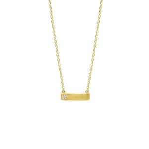 Y/G Diamond Side Bar Pendant 9ct